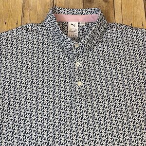 Arnold Palmer Puma Polo Shirt Golf All Over Umbrellas Mens XL